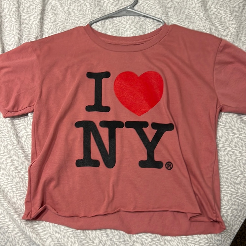 Dusty pink I ❤️ NY crop tops